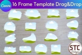 16 Brush Strokes Canva Frame Template Graphic by num-STC · Creative Fabrica