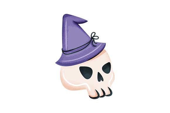 Skull with Witch Hat