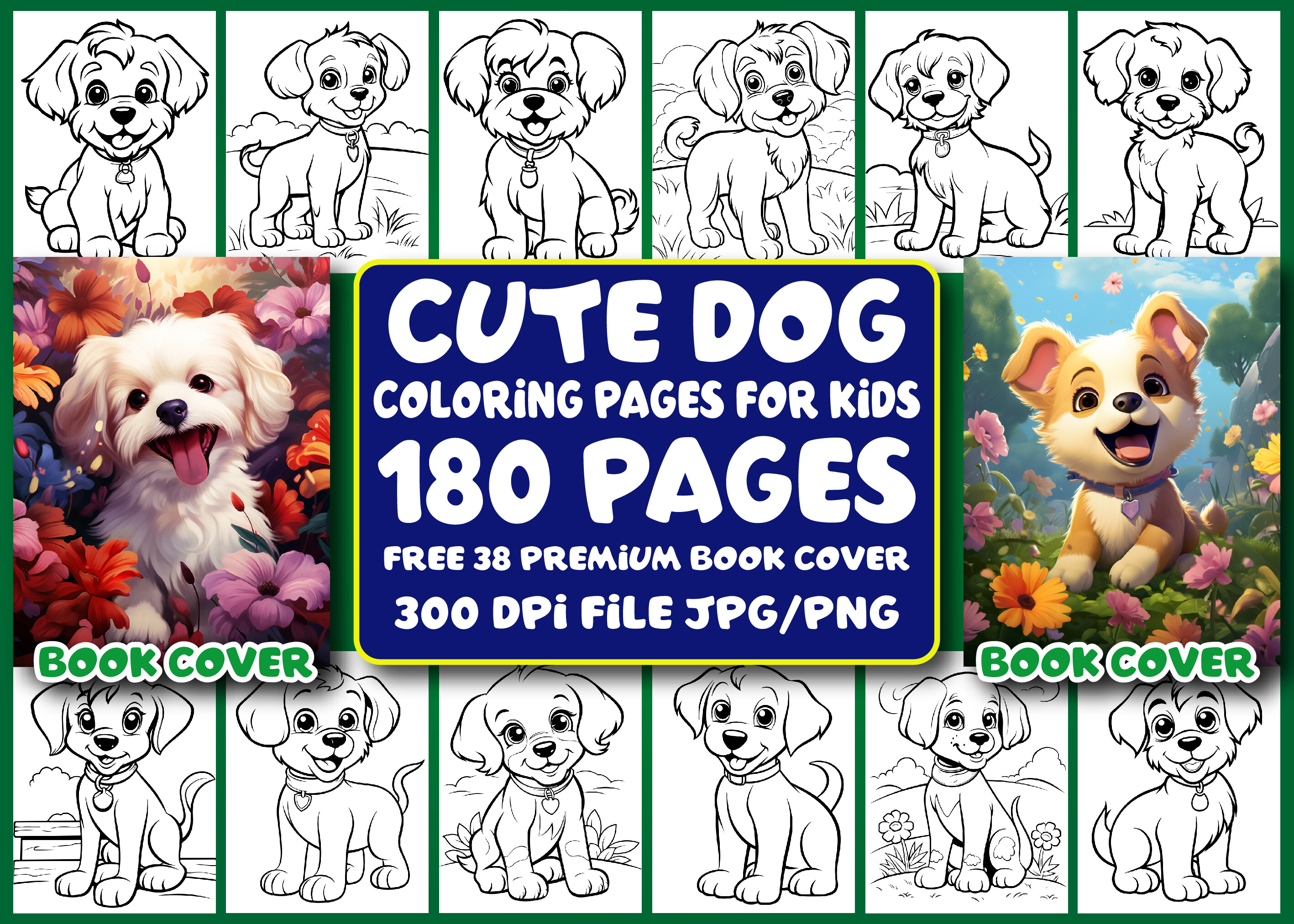 180 Cute Dog Coloring Pages for Kids