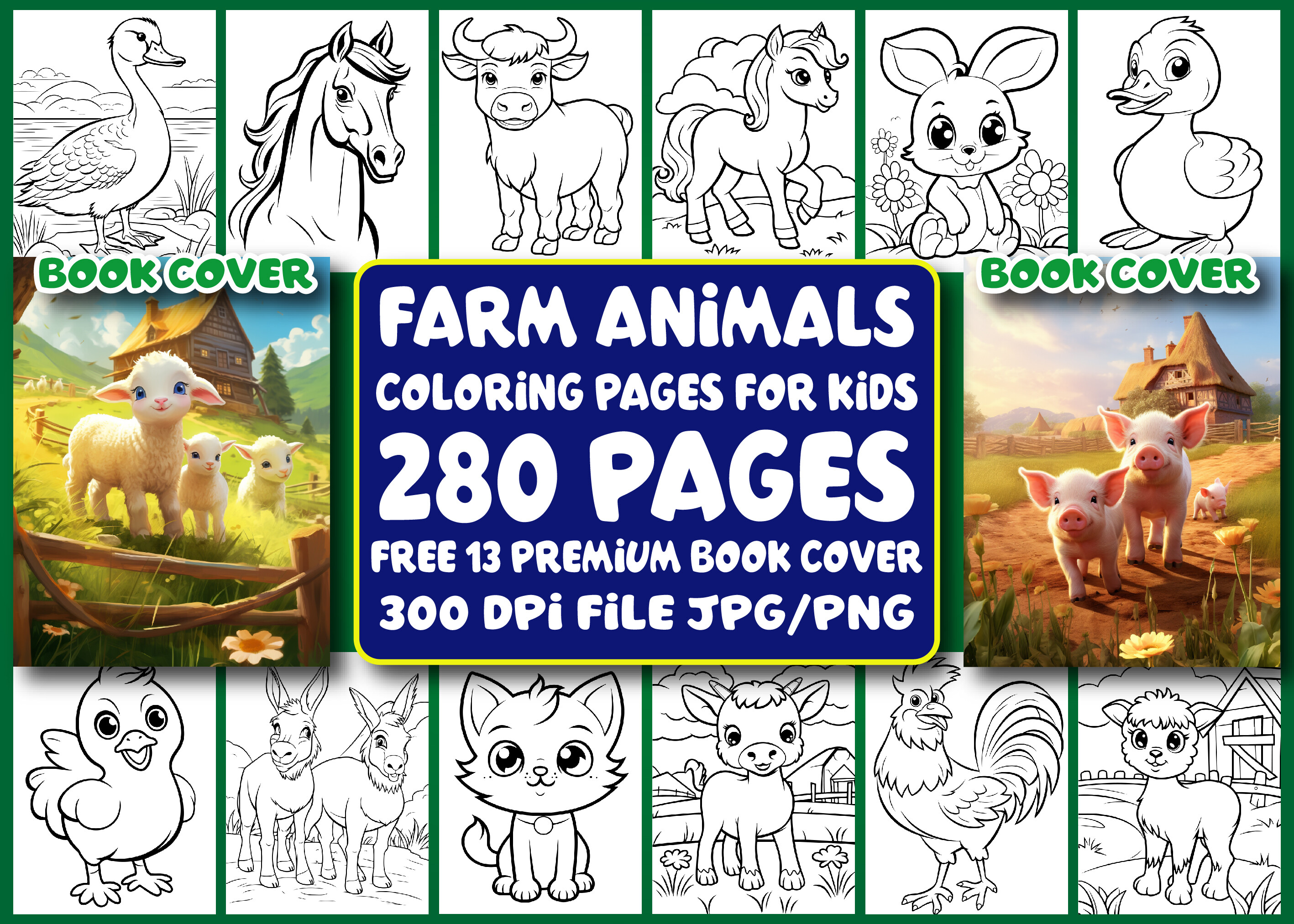 280 Farm Animals Coloring Pages