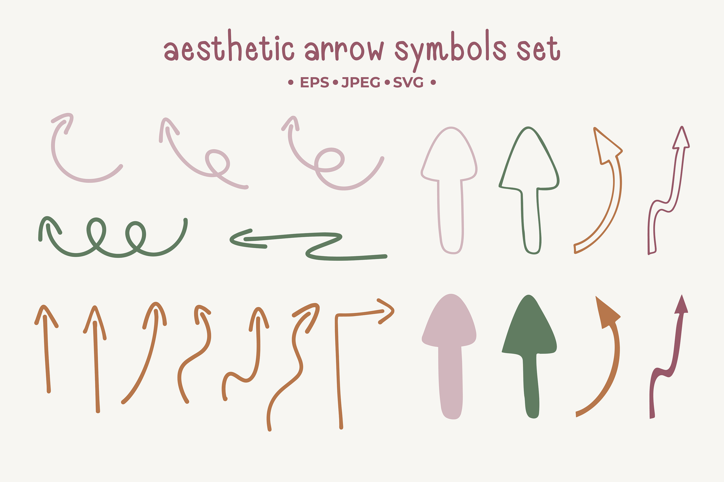 A Set of Aesthetic Abstract Arrow Symbol
