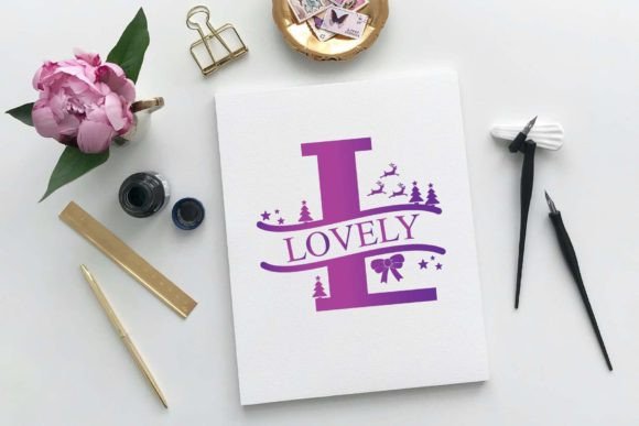 Christmas Lovely Monogram Font PNG with transparent background - Preview 2