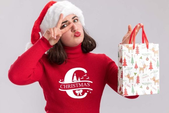 Christmas Lovely Monogram Font PNG with transparent background - Preview 3