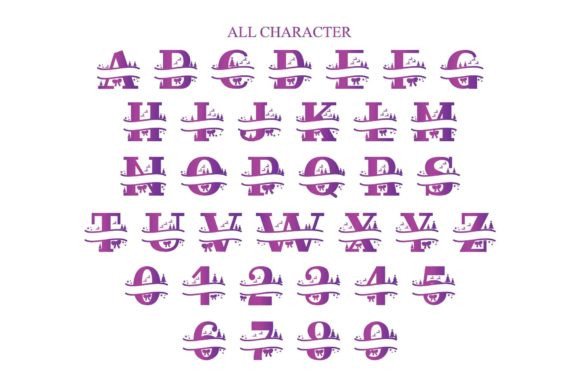 Christmas Lovely Monogram Font PNG with transparent background - Preview 4