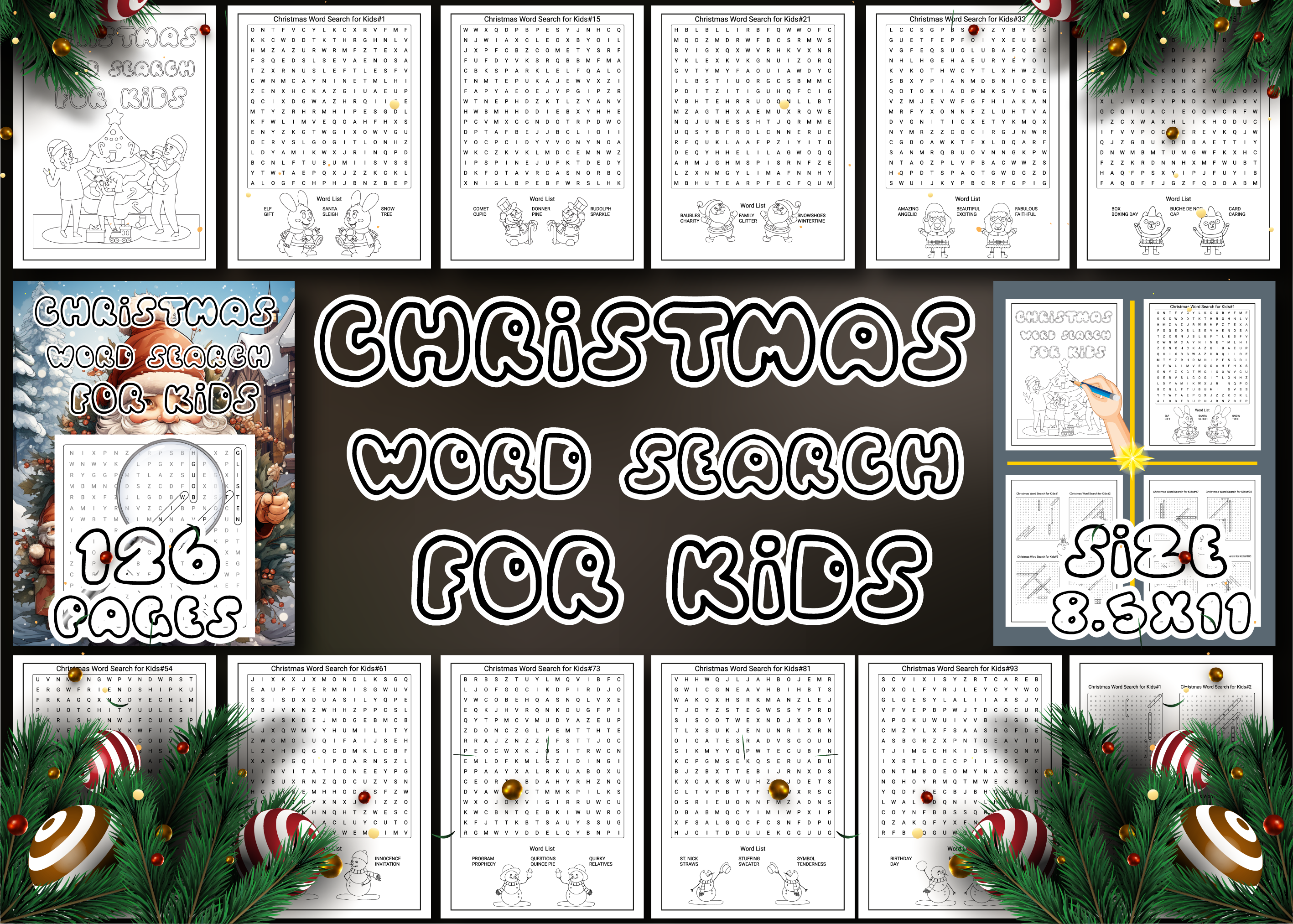 Christmas Word Search for Kids Graphic by Design Zone · Creative Fabrica