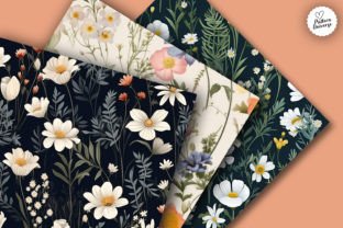 Cottagecore Wildflowers Digital Papers Graphic by Pattern Universe ...