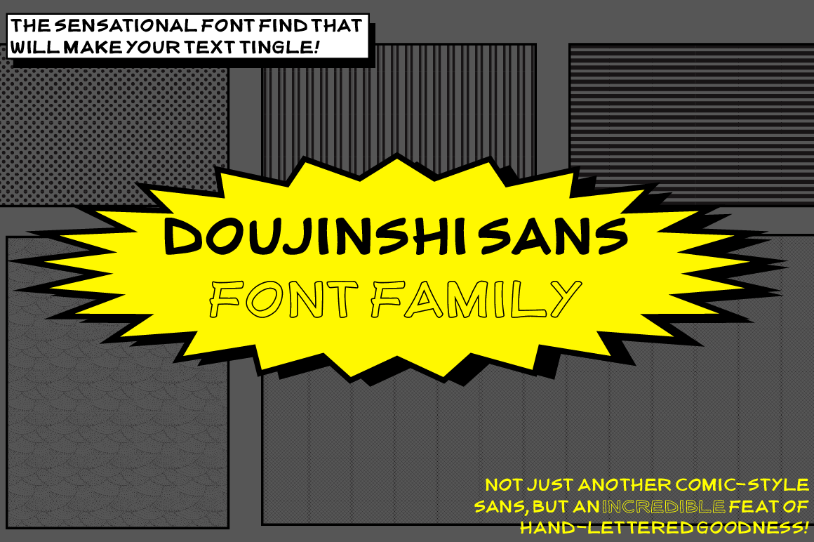 Doujinshi Sans preview: handwritten comic font for fan comics