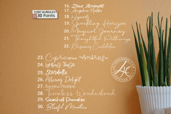 Handwritten Bundle Font PNG with transparent background - Preview 3