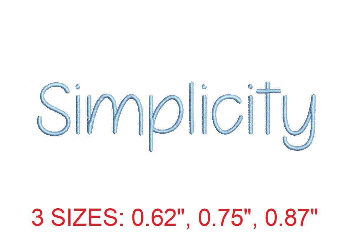 Simplicity Embroidery Font