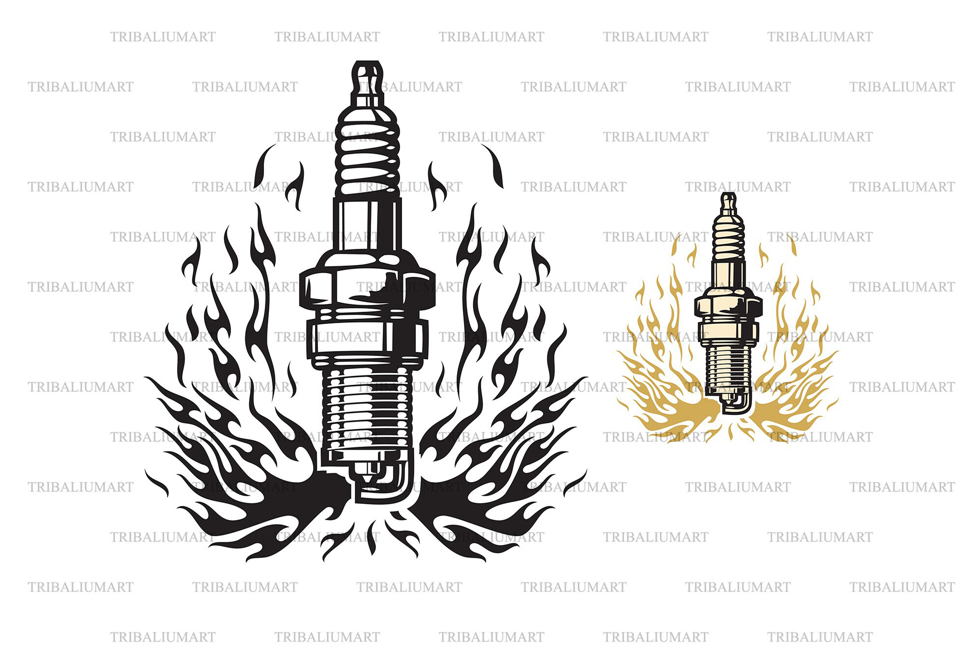 Spark Plug with Flame