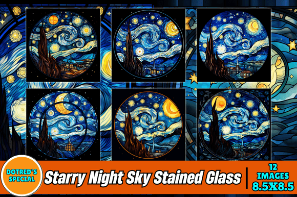 Starry Night Sky Stained Glass