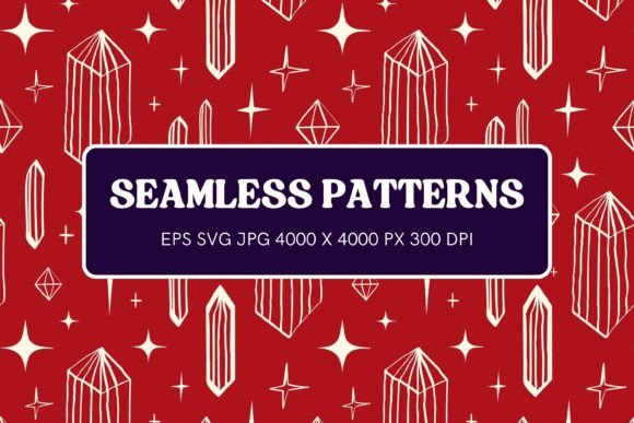 Crystals and Mystical Gems Pattern Graphic by Art's and Patterns ...