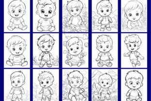 135+ Cute Baby Coloring Pages for Kids Graphic by VIRTUAL ARTIST ...