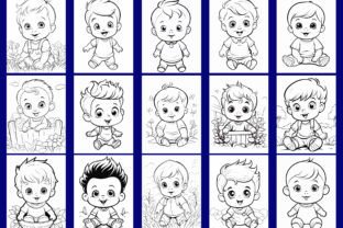 135+ Cute Baby Coloring Pages for Kids Graphic by VIRTUAL ARTIST ...