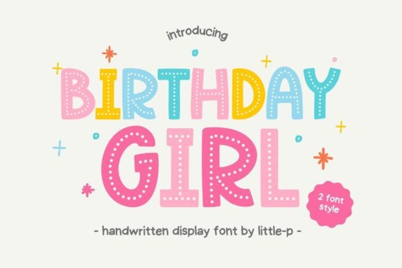 Preview specimen of Birthday Girl display font