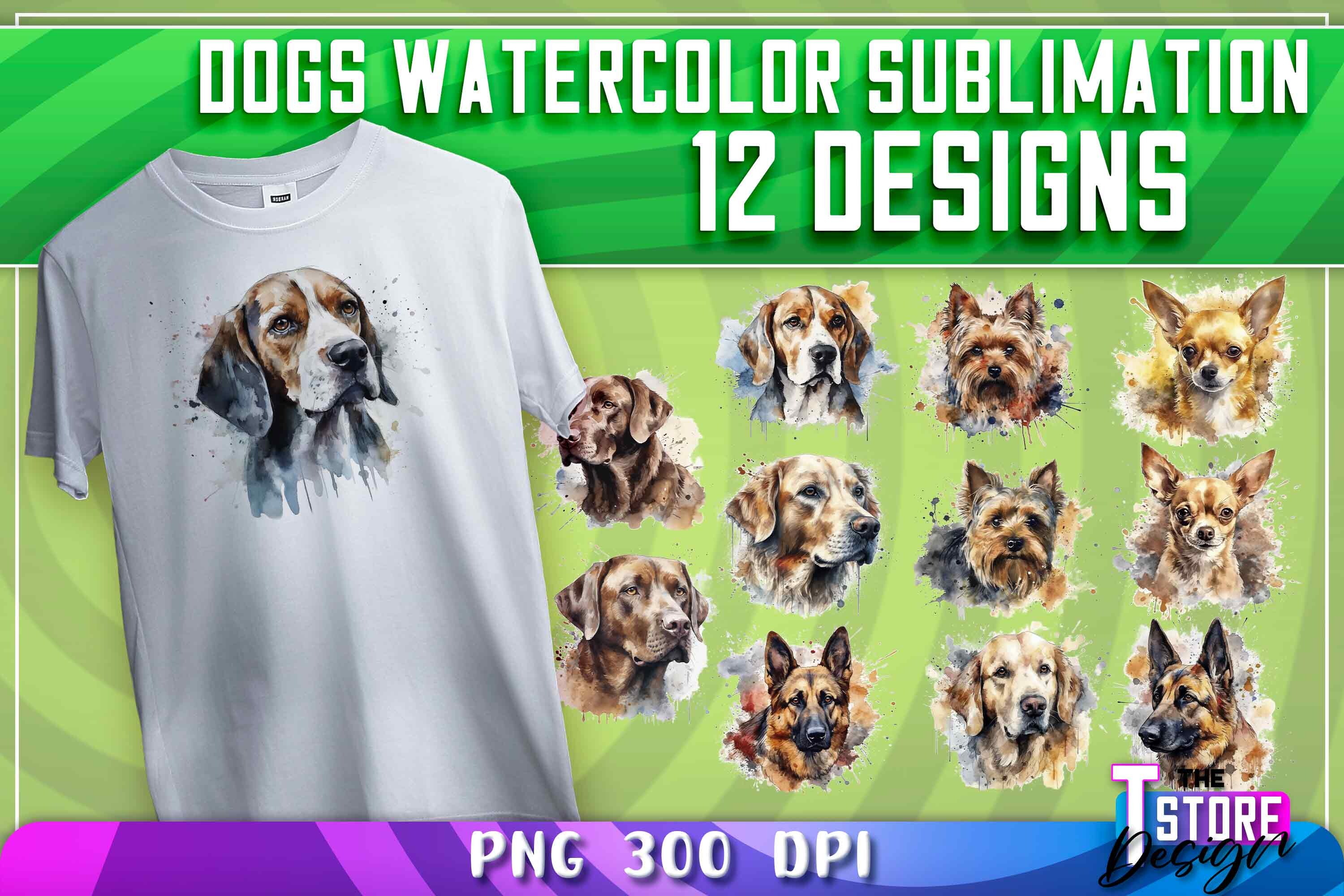 Dogs Watercolor Sublimation | PNG Design Graphic by The T Store Design ...