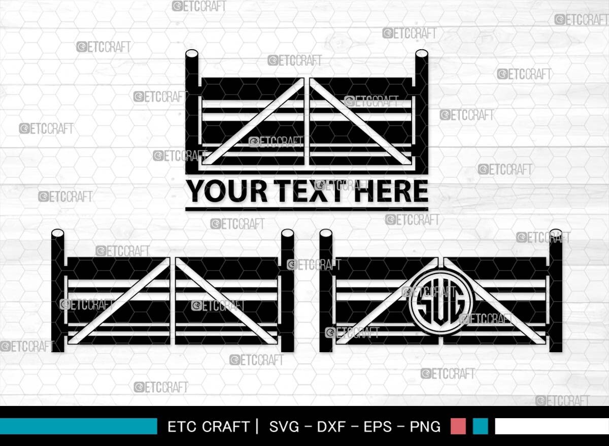 Monogram Ranch Ranch Gate Monogram, Ranch Fencing Svg Graphic by Pixel Elites ...