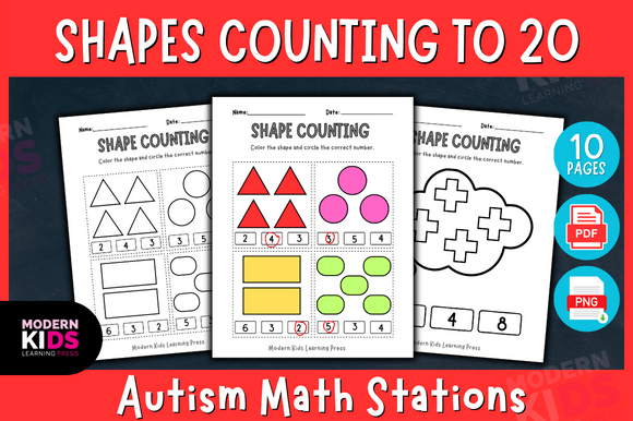 Shapes Counting to 20 - Autism Math