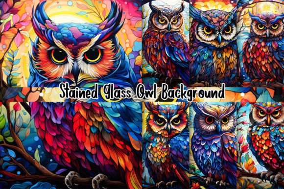 Stained Glass Owl Background