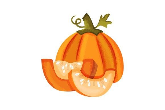 Orange Pumpkin with Pumpkin Slices