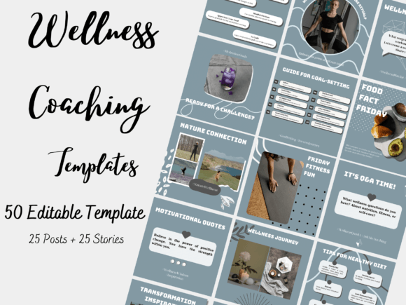 50 Wellness Coaching Canva Template