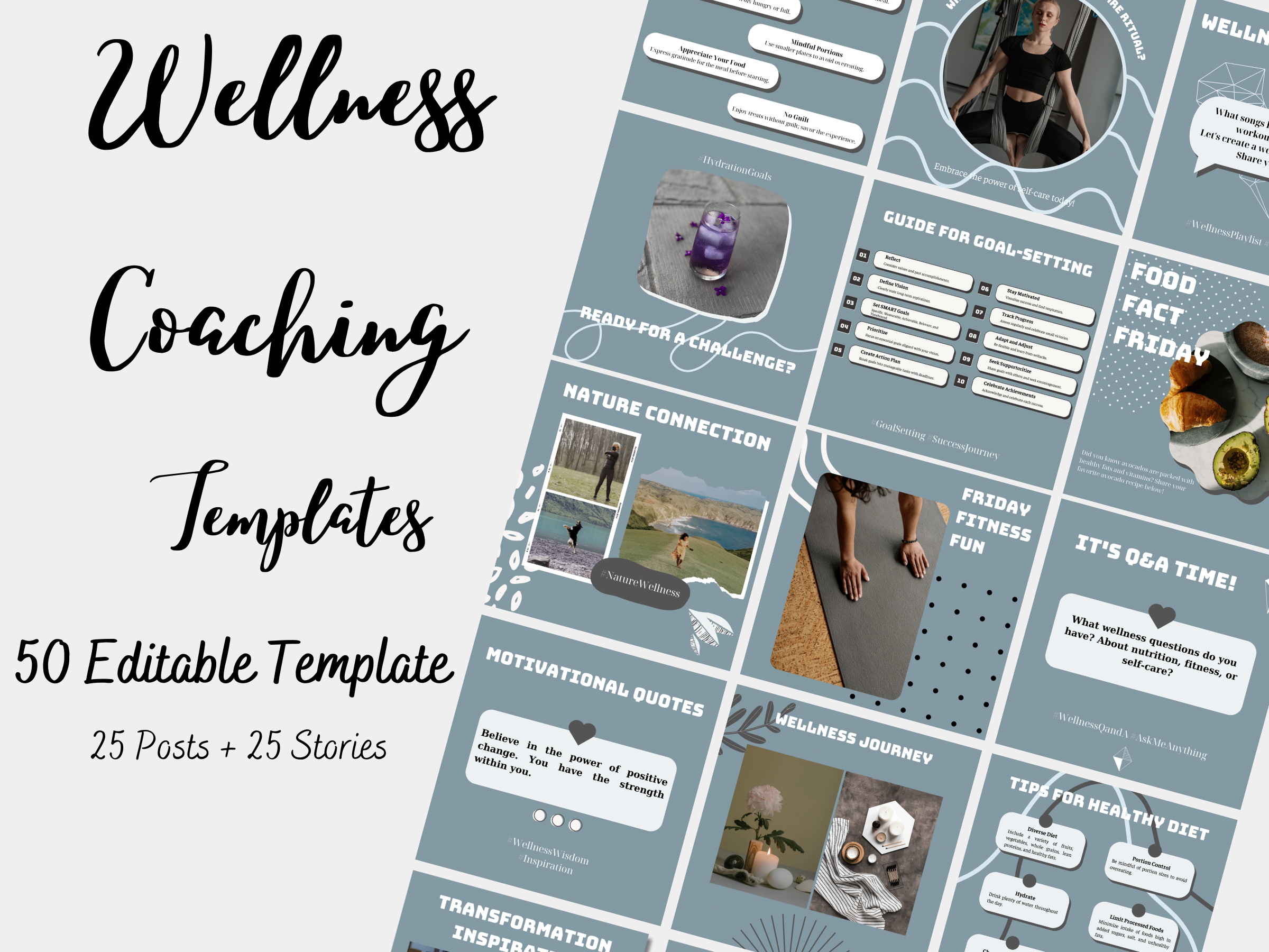 50 Wellness Coaching Canva Template