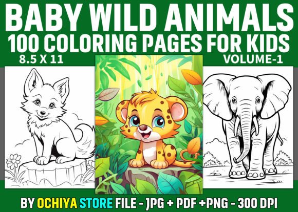 Cute Baby Wild Animals Coloring Pages