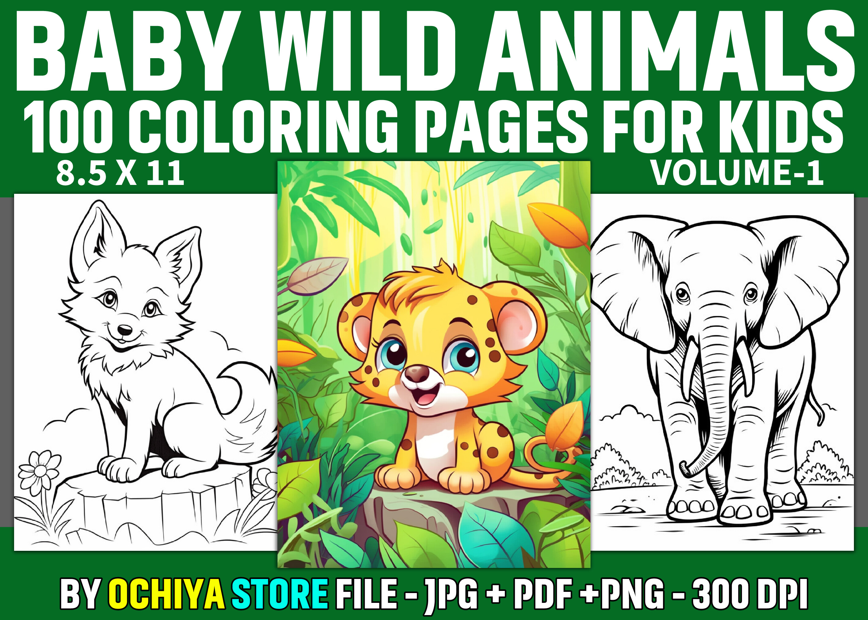 Cute Baby Wild Animals Coloring Pages