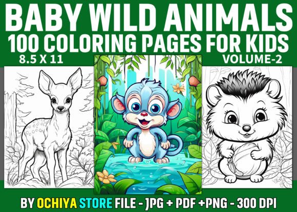 Cute Baby Wild Animals Coloring Pages