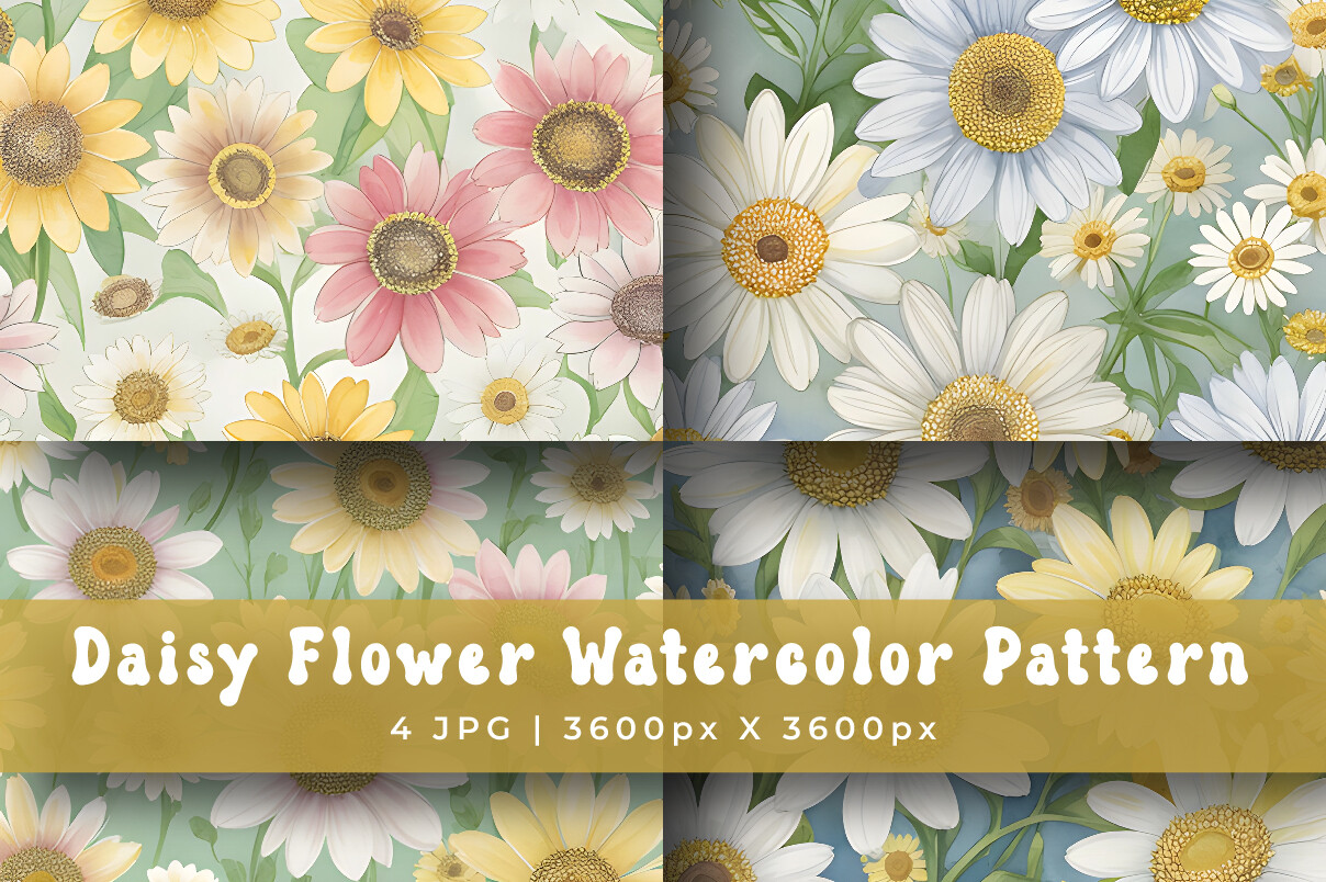 Daisy Flower Pattern Digital Paper Set Graphic by srempire · Creative ...