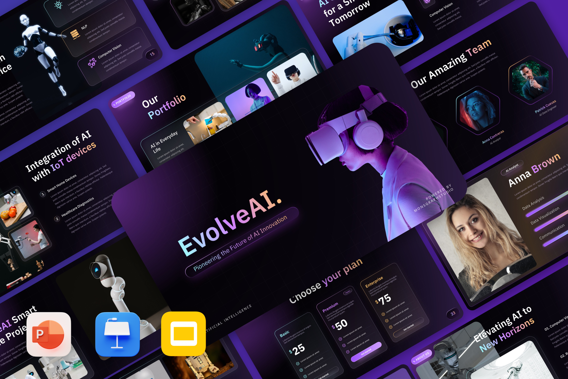 Plantilla de presentación de inteligencia artificial EvolveAI
