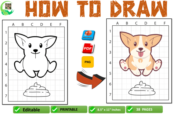How to Draw Playful Pooping Dogs Color