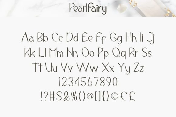 Pearl Fairy Font PNG with transparent background - Preview 3