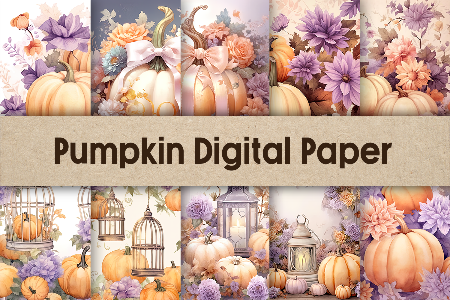 Pumpkin Digital Paper Background Graphic by Pamilah · Creative Fabrica