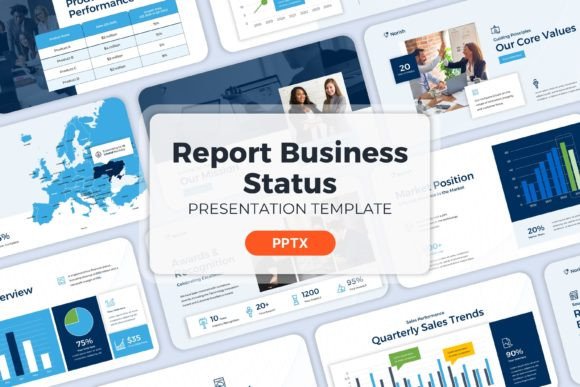 Preview of Report Business Status - PPT Templates PowerPoint template