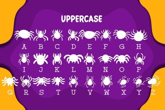 Scary Spider Font PNG with transparent background - Preview 3