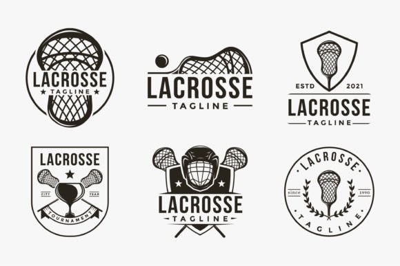 Set of Vintage Lacrosse Sport Logo Graphic Logos By DOMHOUZE