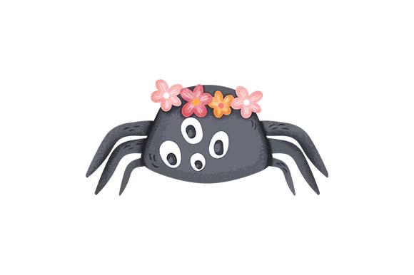 Cute Spider with Floral Headband