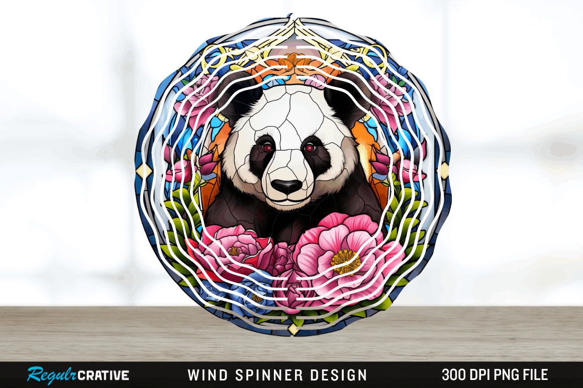 3D Panda Bear Wind Spinner Sublimation Graphic by Regulrcrative ...