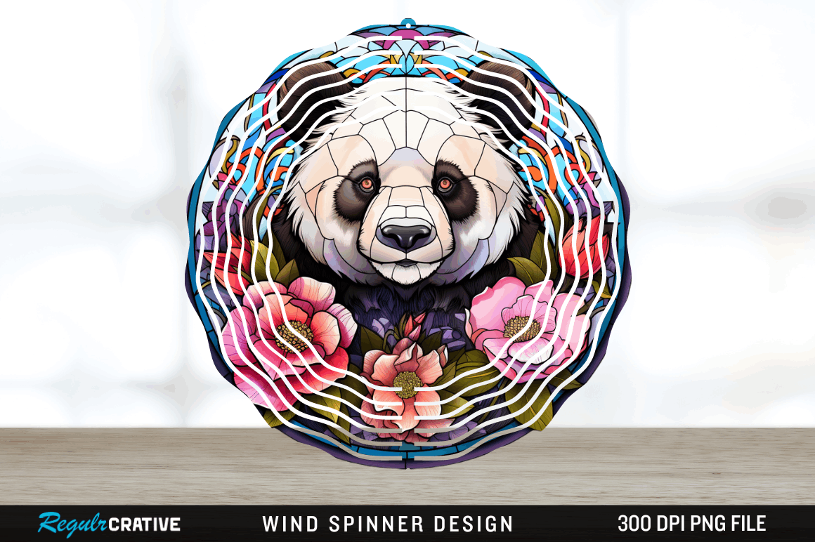 3D Panda Bear Wind Spinner Sublimation Graphic by Regulrcrative ...