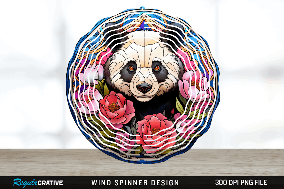 3D Panda Bear Wind Spinner Sublimation Graphic by Regulrcrative ...