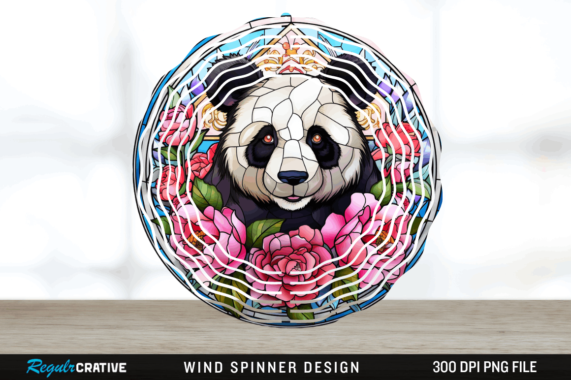 3D Panda Bear Wind Spinner Sublimation Graphic by Regulrcrative ...