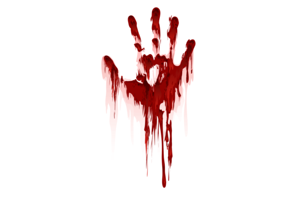 Bloody Print of Human Hand. Realistic Re Graphic Crafts By vectortatu