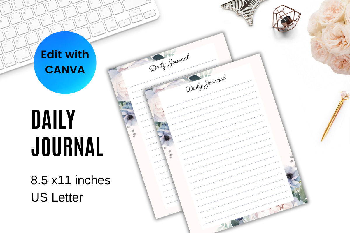Daily Journal Canva Editable Template Graphic by Dreamwings Creations ...