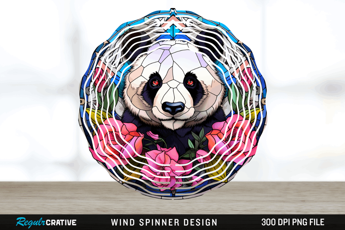 FREE 3D Panda Bear Wind Spinner Graphic by Regulrcrative · Creative Fabrica