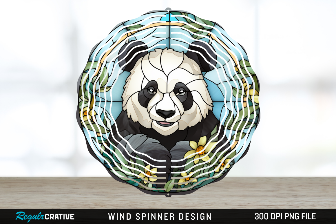 FREE 3D Panda Bear Wind Spinner Graphic by Regulrcrative · Creative Fabrica