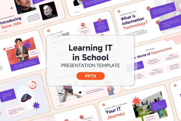 Preview of Learning IT in School - PPT Templates education presentation template