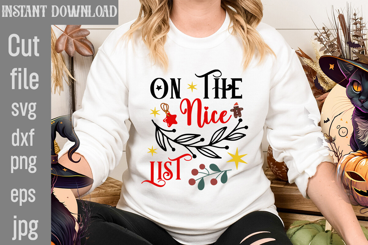 On the Nice List SVG Cut File Graphic by SimaCrafts · Creative Fabrica