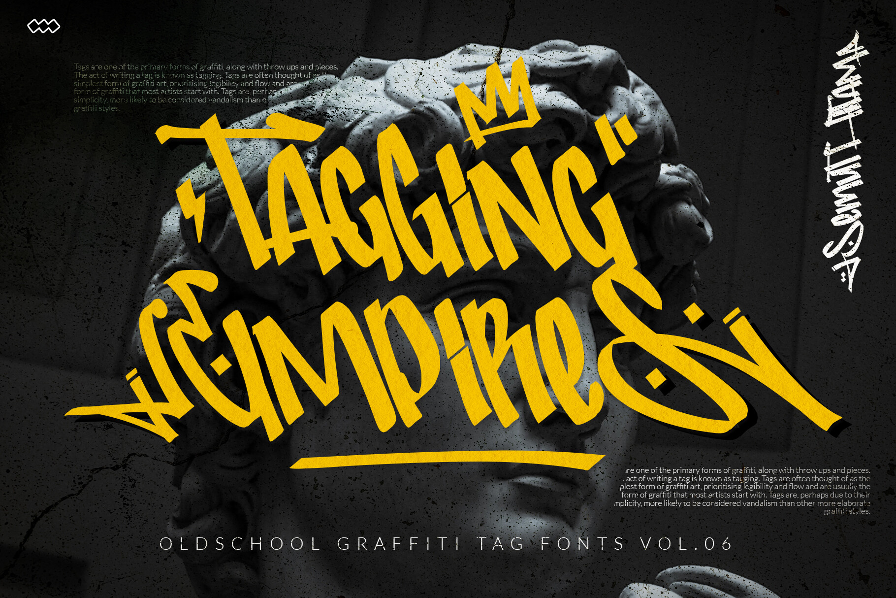 Tagging Empires font preview: authentic tag-style display lettering