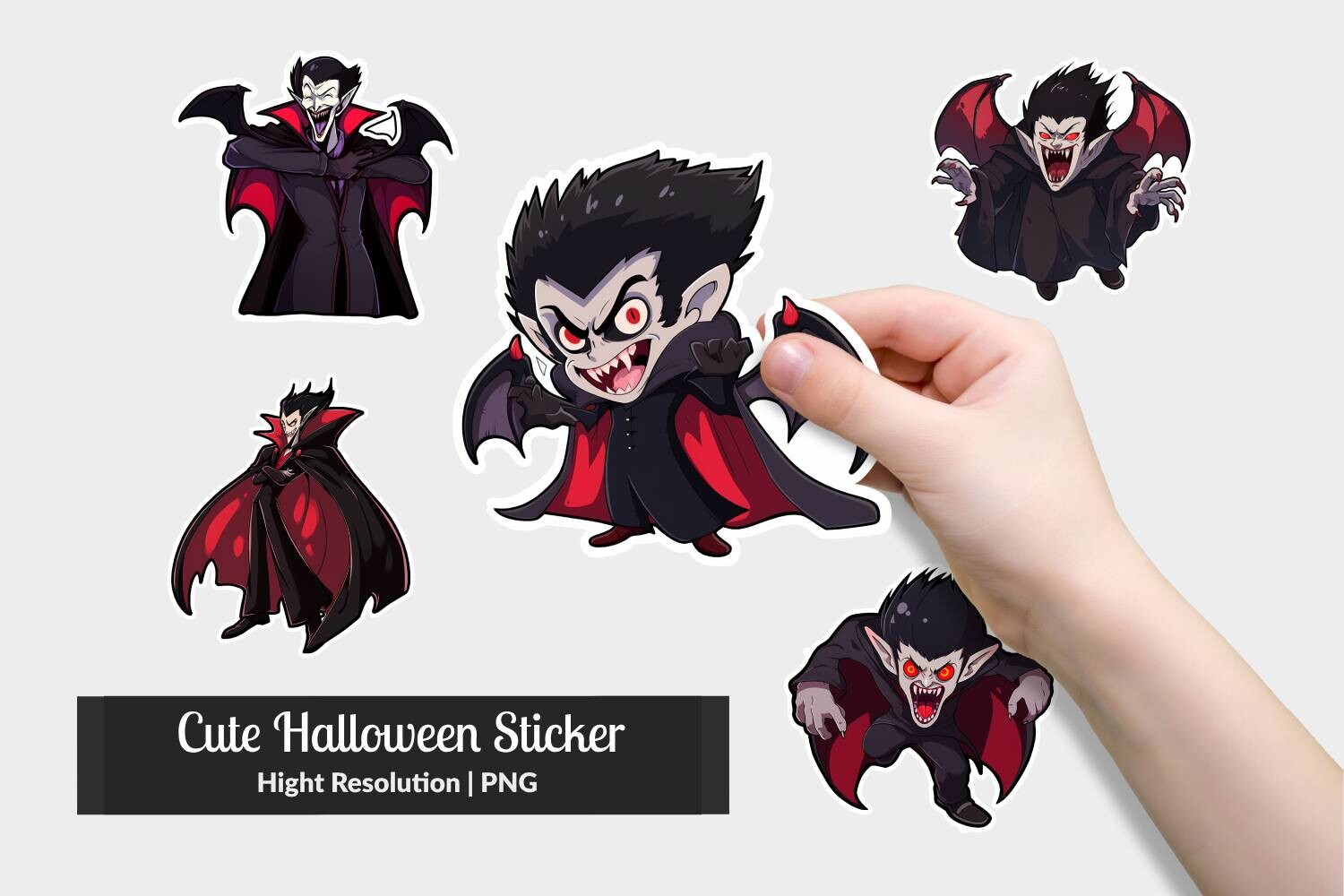 Vampire Halloween Sticker Graphic by IkkiloDesign · Creative Fabrica